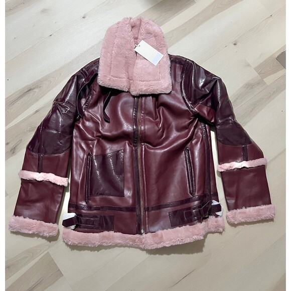 Choosy NWT Luxurious Winter Chic Vintage 90s Streetwear Teddy Fur Bomber Jacket - Picture 7 of 11